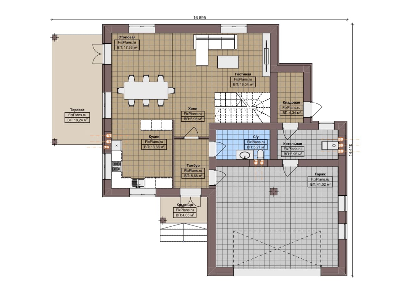 Планировка Двухэтажный дом F-8567