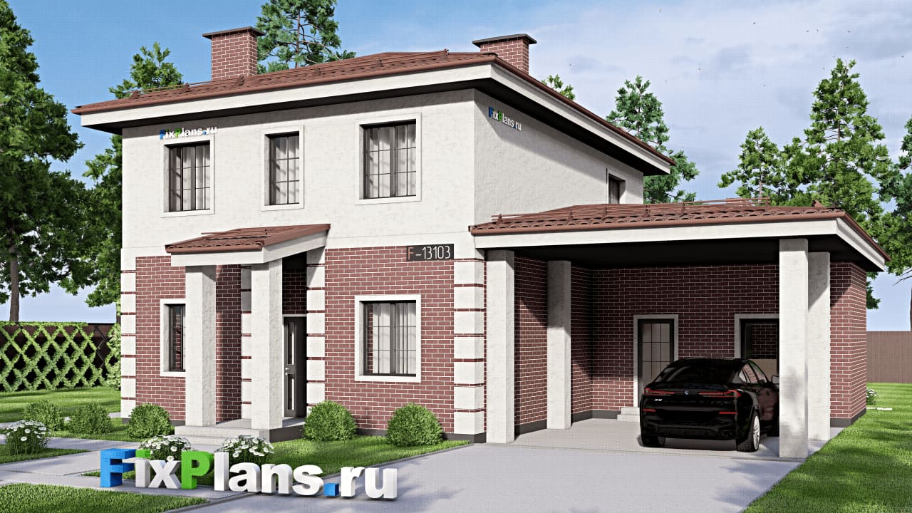 Двухэтажный дом F-13103 — фасад